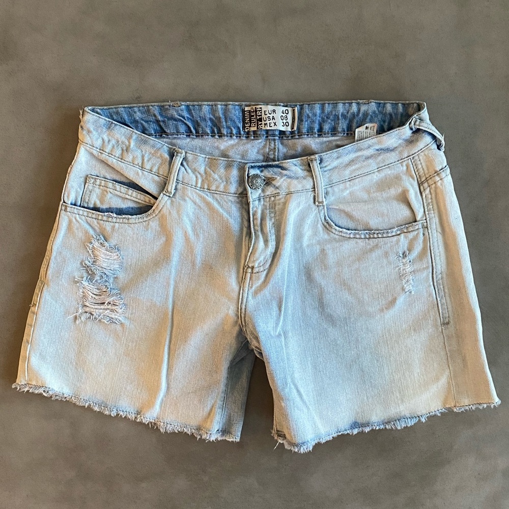 Zara Denim Shorts Size 8 Jean Shorts Cutoffs